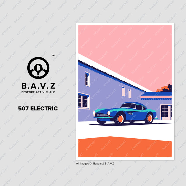 BMW 507 Roadster electric wall art