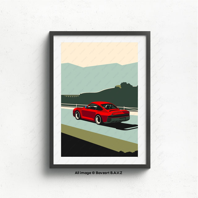 Bridging Horizons: Porsche 959 Journey