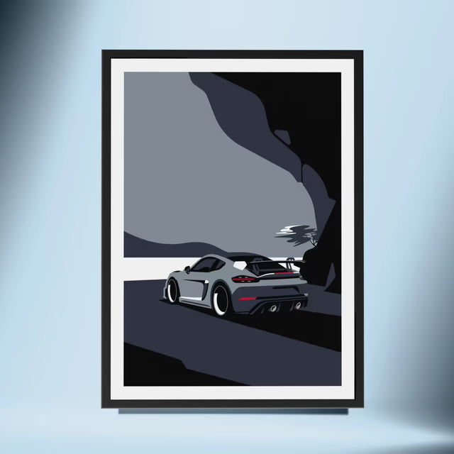 Cayman GT4 RS Unleashed from the Caves - Car Print