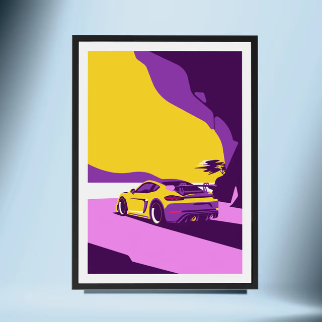 Cayman GT4 RS Unleashed from the Caves - Car Print