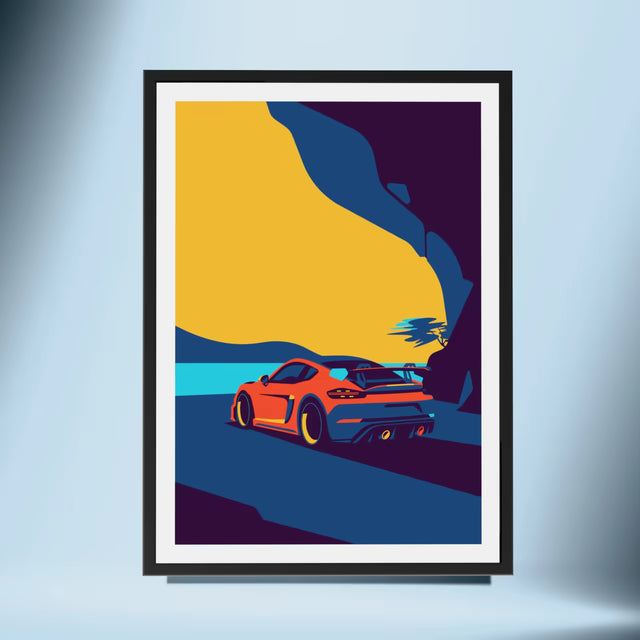 Cayman GT4 RS Unleashed from the Caves - Car Print