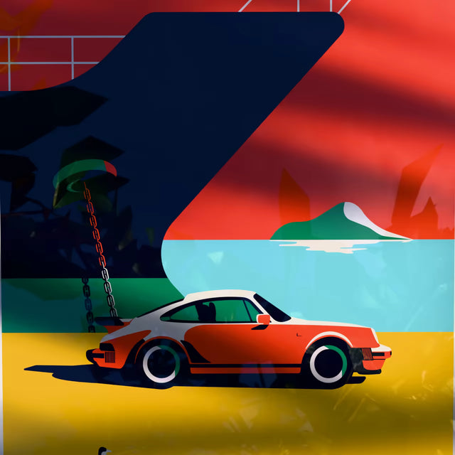 Classic Porsche turbo at the yard - Car Print