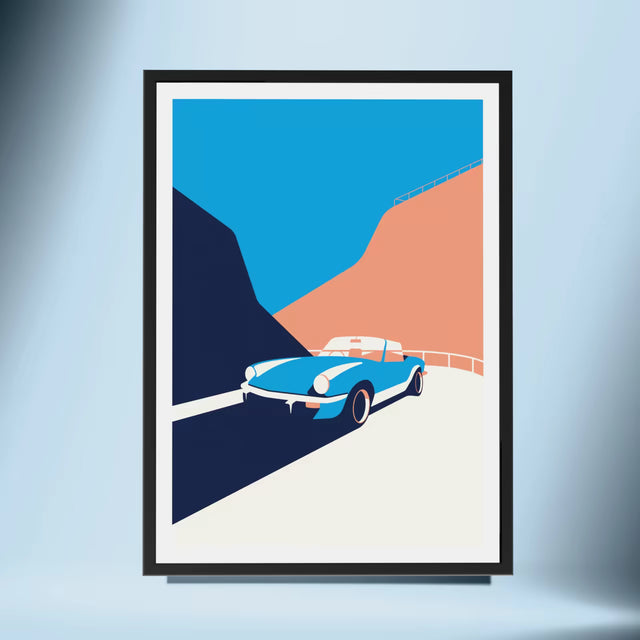 Cliff in my Triumph Spitfire - Car print