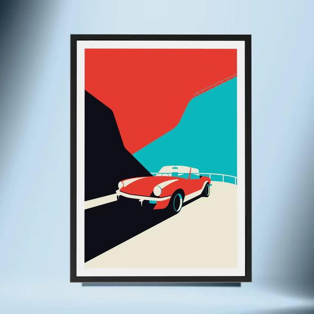 Cliff in my Triumph Spitfire - Car print