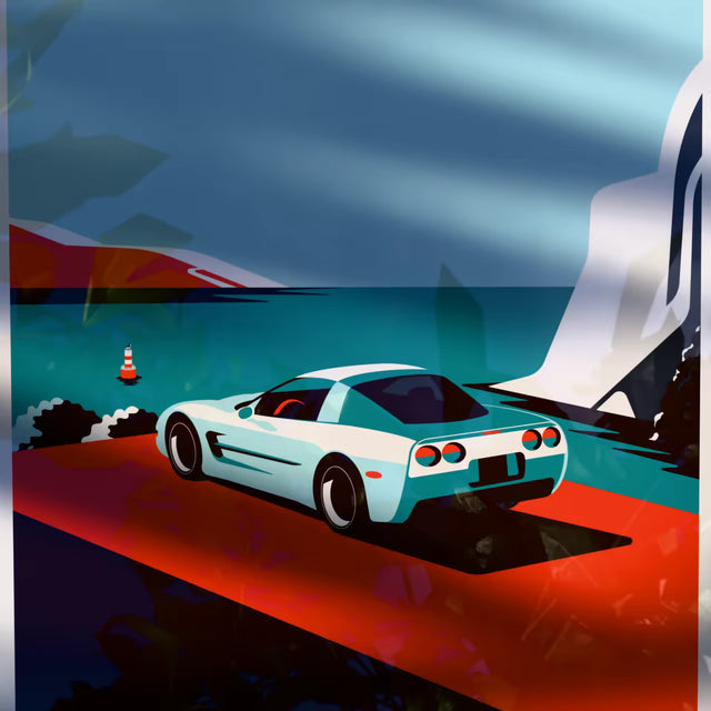 Cliffhanger Corvette C5 - Limited Edition, Premium Giclée Print