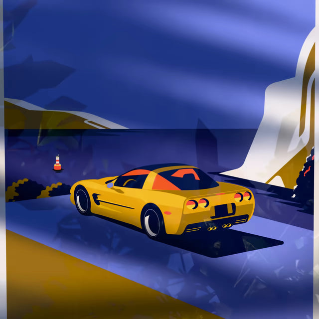 Cliffhanger Corvette C5 - Limited Edition, Premium Giclée Print