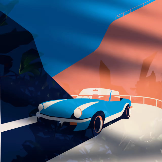 Cliff in my Triumph Spitfire - Car print