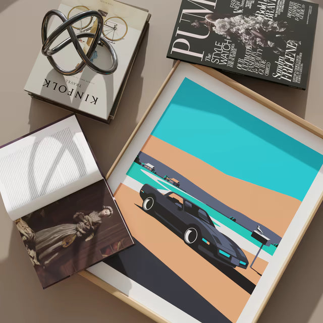 Corvette C4 Village stop - Limited Edition, Premium Giclée Print