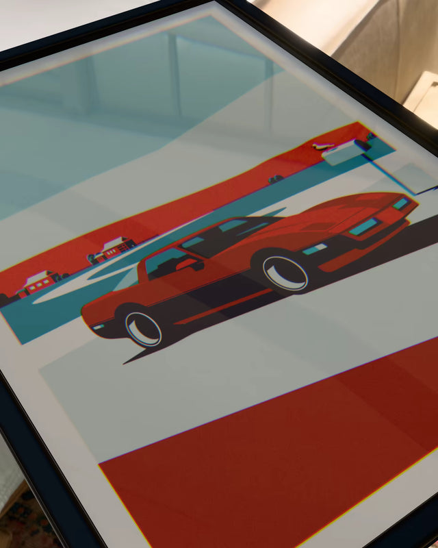 Corvette C4 Village stop - Car Print
