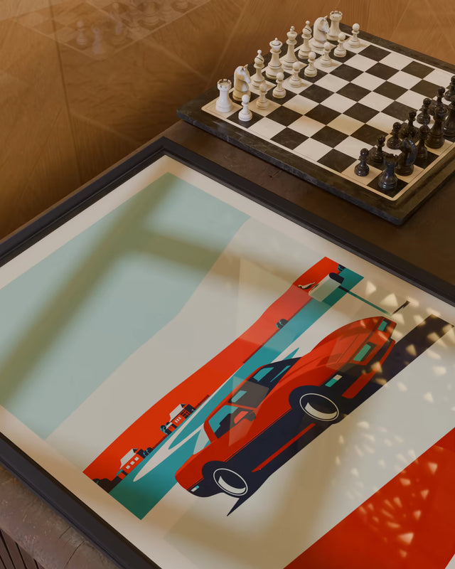 Corvette C4 Village stop - Limited Edition, Premium Giclée Print