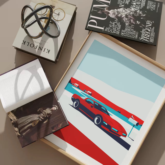 Corvette C4 Village stop - Limited Edition, Premium Giclée Print