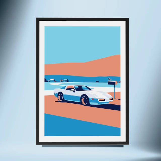 Corvette C4 Village stop - Car Print