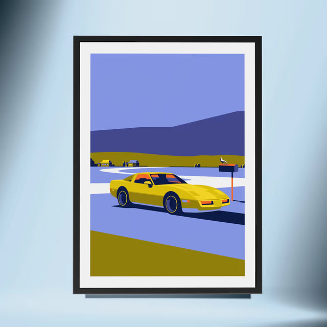 Corvette C4 Village stop - Car Print