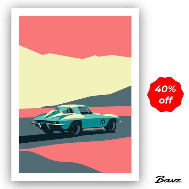 Desert Velocity Stingray C2 - Limited Edition, Premium Giclée Print
