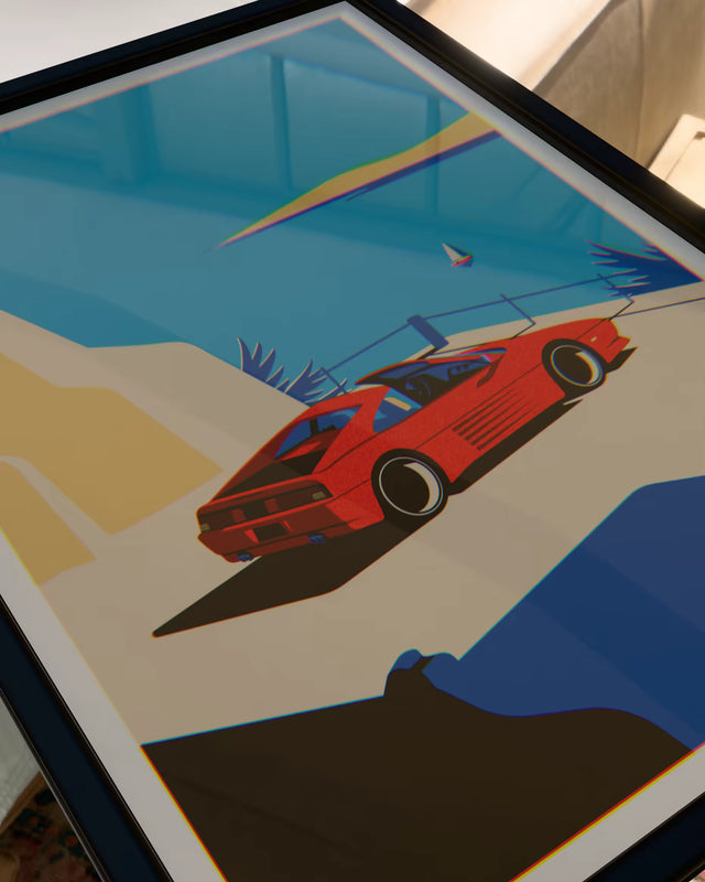 Ferrari 348 Speciale: Art in Motion by the Riviera - Car Print