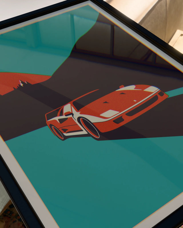 Ferrari F40 Coming At You - Car Print