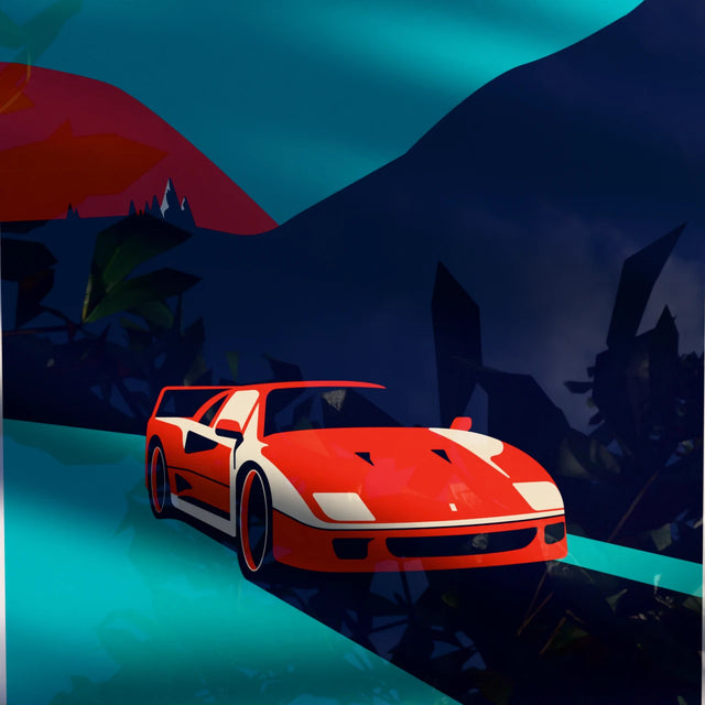 Ferrari F40 Coming At You - Car Print