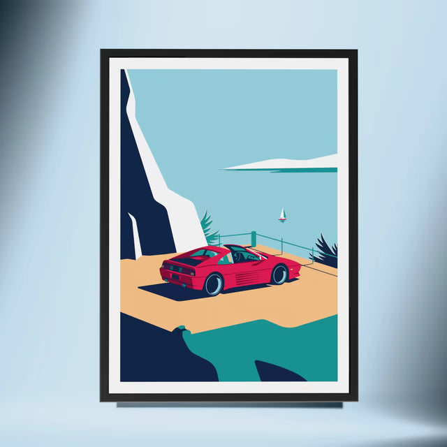 Ferrari 348 Speciale: Art in Motion by the Riviera - Car Print