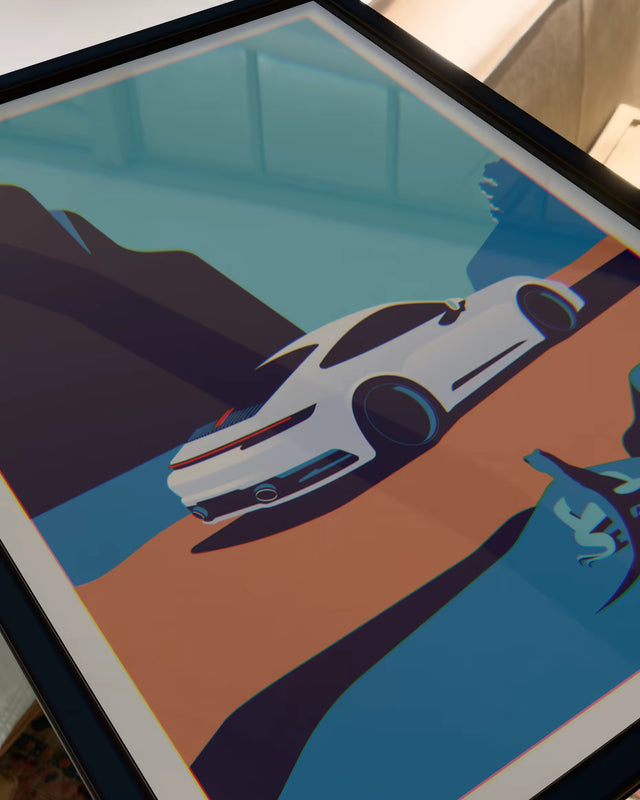 Lookout Iguana Porsche 992 - Car Print
