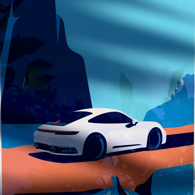 Lookout Iguana Porsche 992 - Car Print