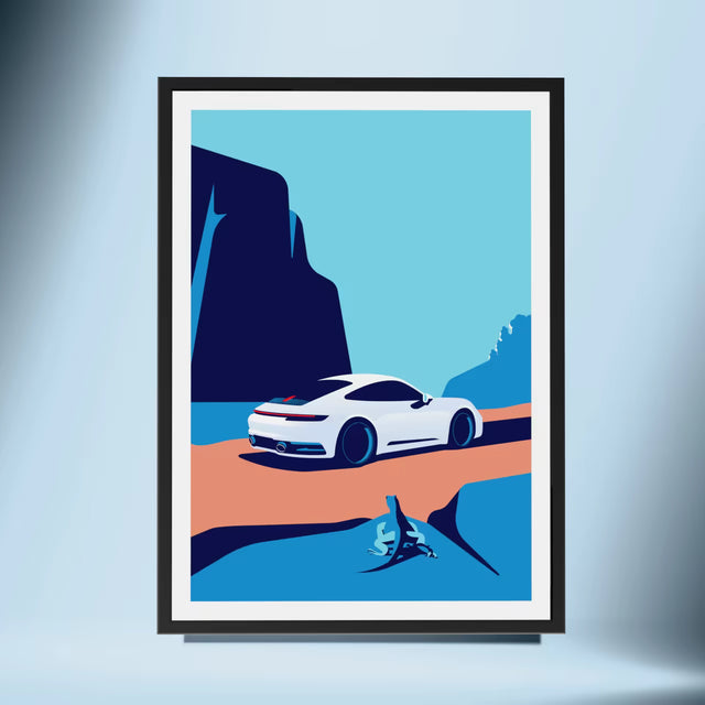Lookout Iguana Porsche 992 - Car Print