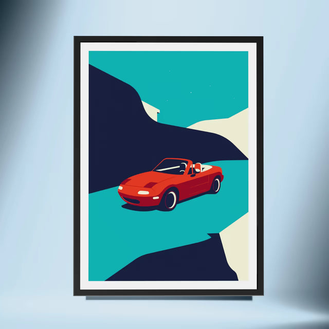 Mazda MX5 Miata on the edge - Car Print