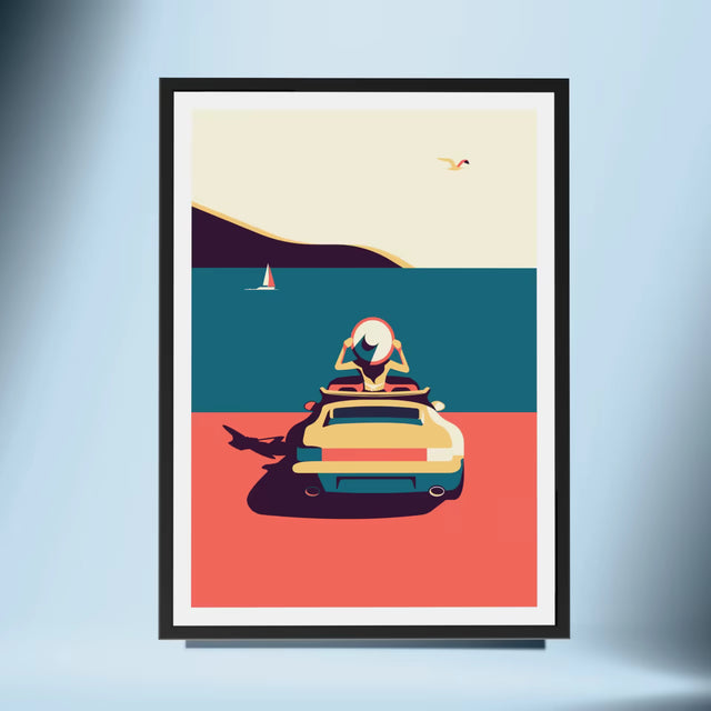 Me My Porsche Cabriolet By Seafront - Car Print