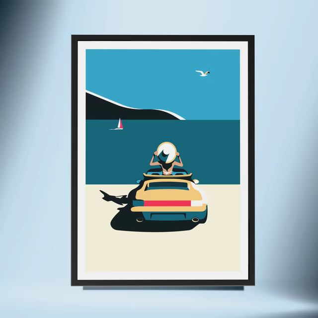 Me My Porsche Cabriolet By Seafront - Car Print