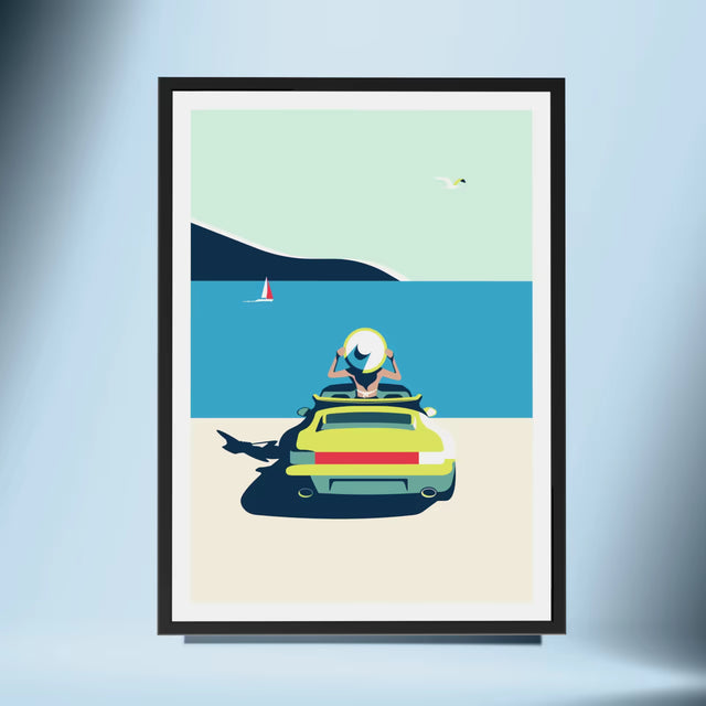 Me My Porsche Cabriolet By Seafront - Car Print