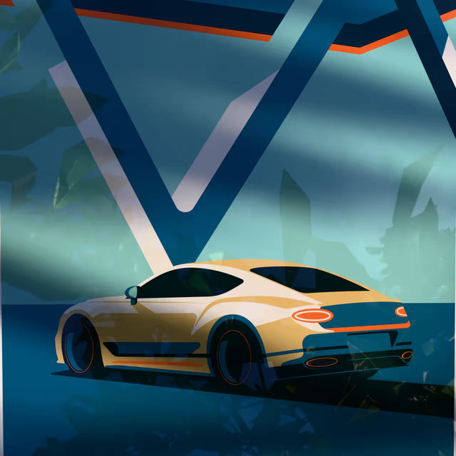 Mighty V8 Bentley GT Getting Ready - Car Print