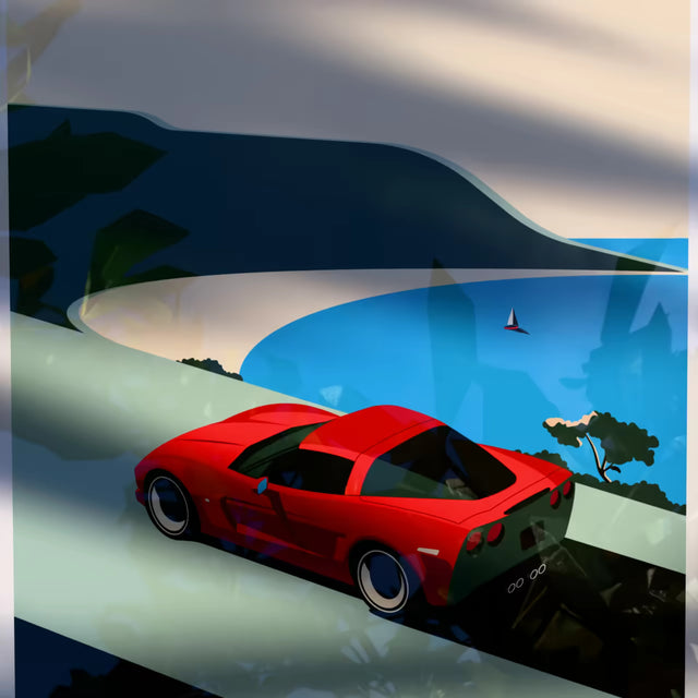 Ocean Overlook Corvette C6 - Car Print