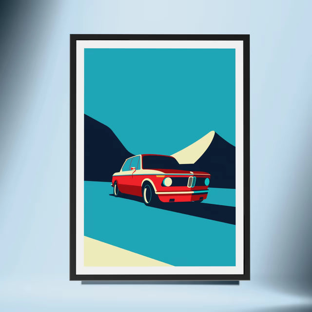 On my way with BMW 2002 - Car Print