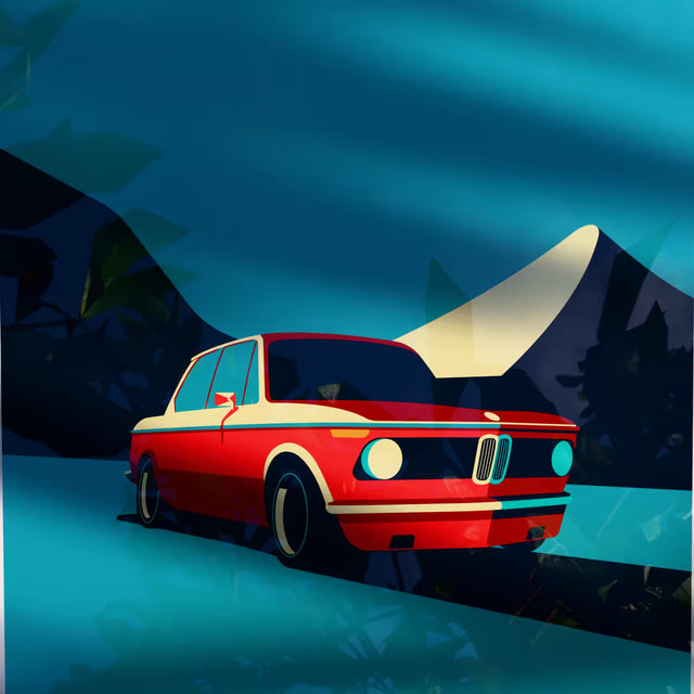 On my way with BMW 2002 - Car Print