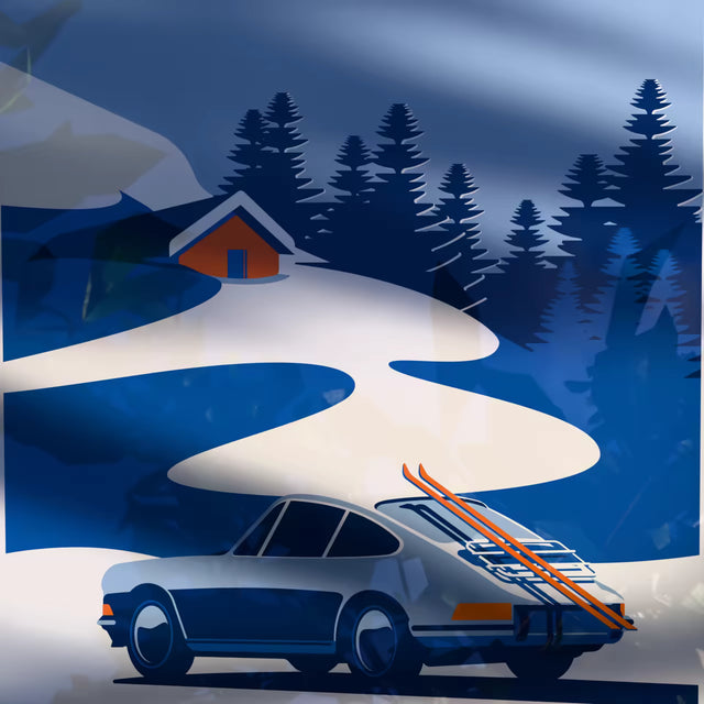 Porsche 911 ski trip - Car Print