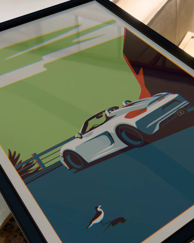 Porsche 981 Boxster cliffside escape - Car Print