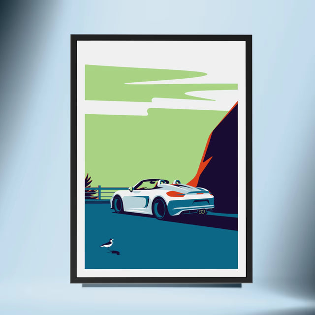 Porsche 981 Boxster cliffside escape - Car Print