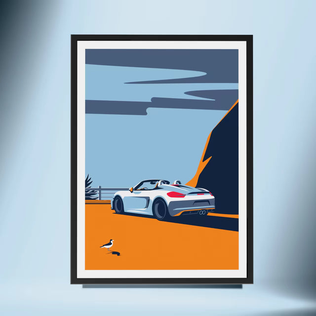 Porsche 981 Boxster cliffside escape - Car Print