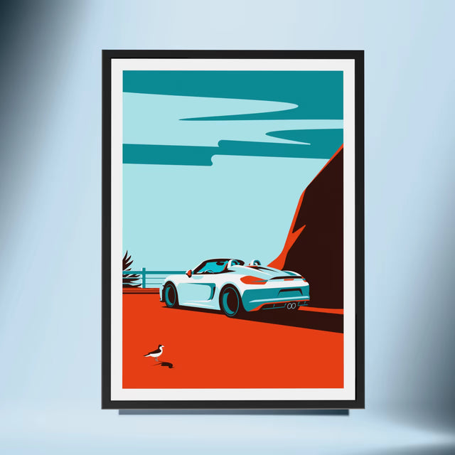Porsche 981 Boxster cliffside escape - Car Print