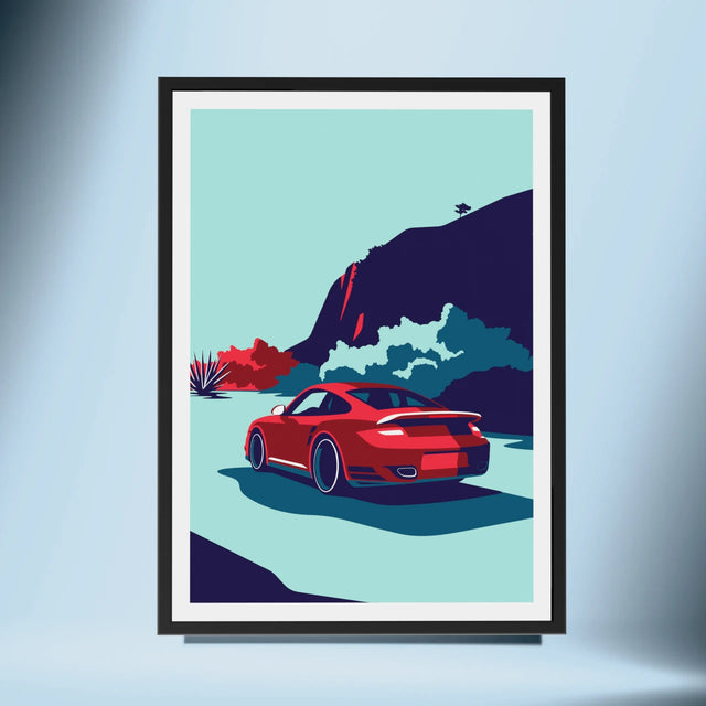 Porsche 997 Turbo Resting My Mountains - Car Print