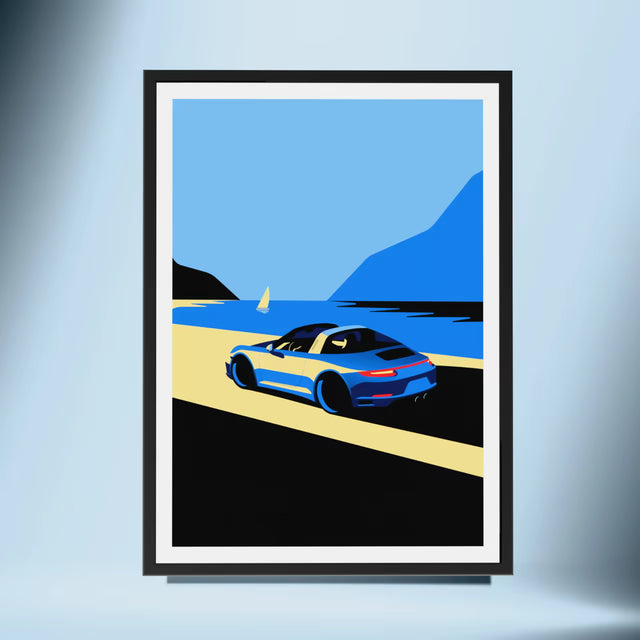 Porsche Targa By The Lagoon - Car Print
