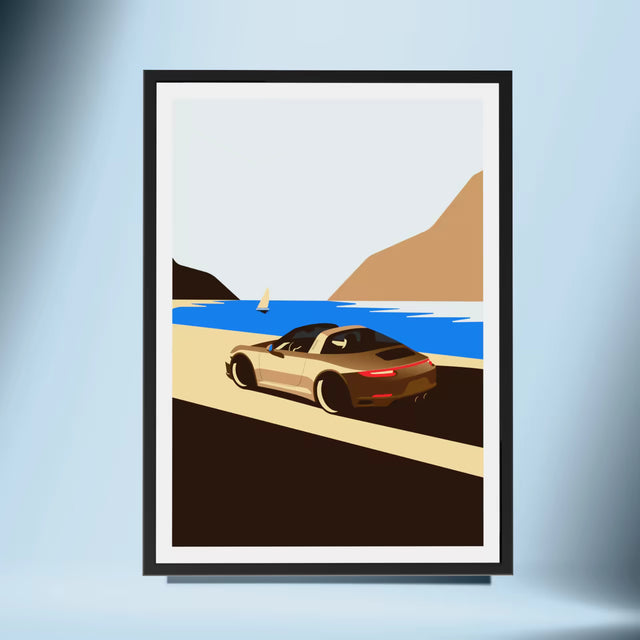 Porsche Targa By The Lagoon - Car Print