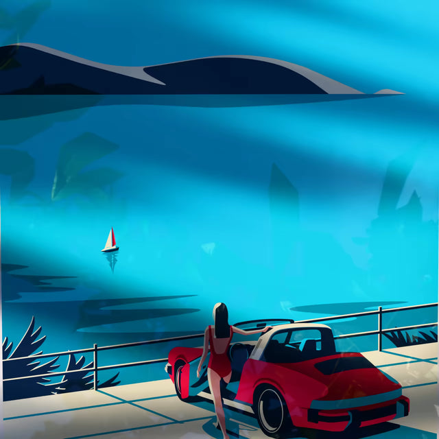 Porsche Targa With A View - Car Print