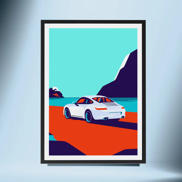 Road Ahead With Porsche 997 - Car Print