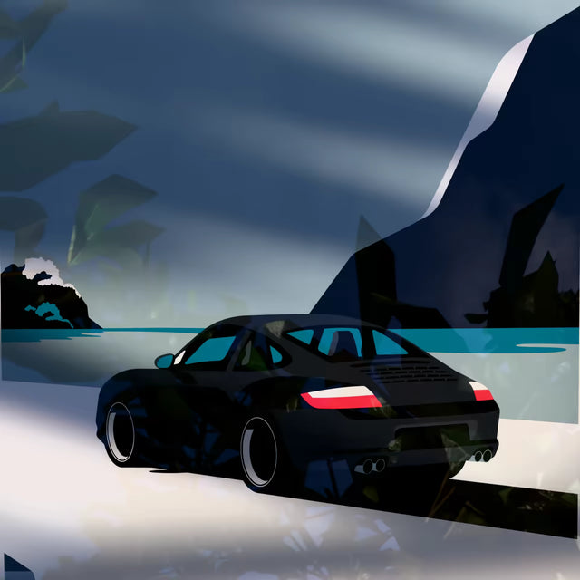 Road Ahead With Porsche 997 - Car Print