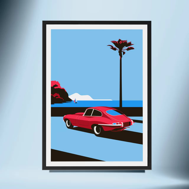 Sight sea Jaguar E-type - Car Print