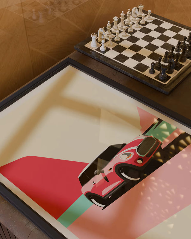 Super Retro Mini Cooper - Car Print