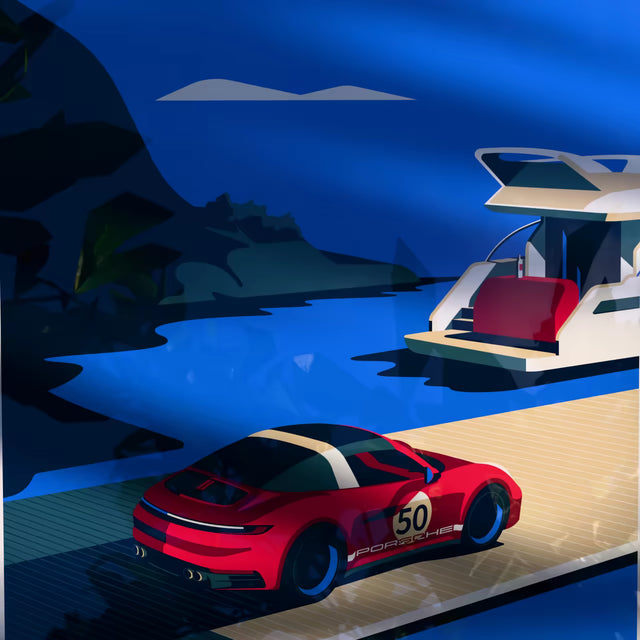 Targa On Private Island - Car Print