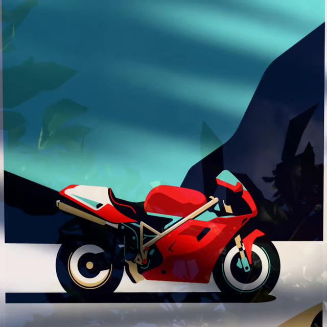The Ducati 916 ready to burn rubber - Car Print