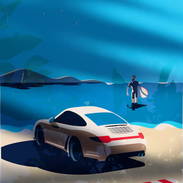 The Porsche 997 Surfer - Car Print