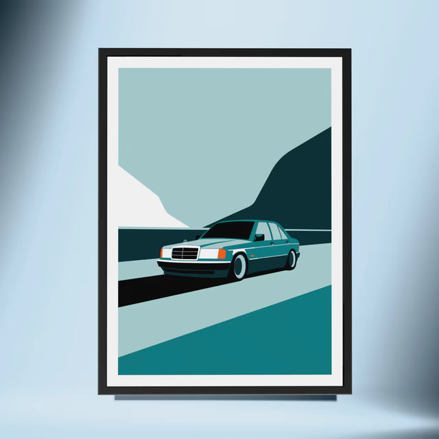 The Mercedes Benz 190e on the road - Car Print